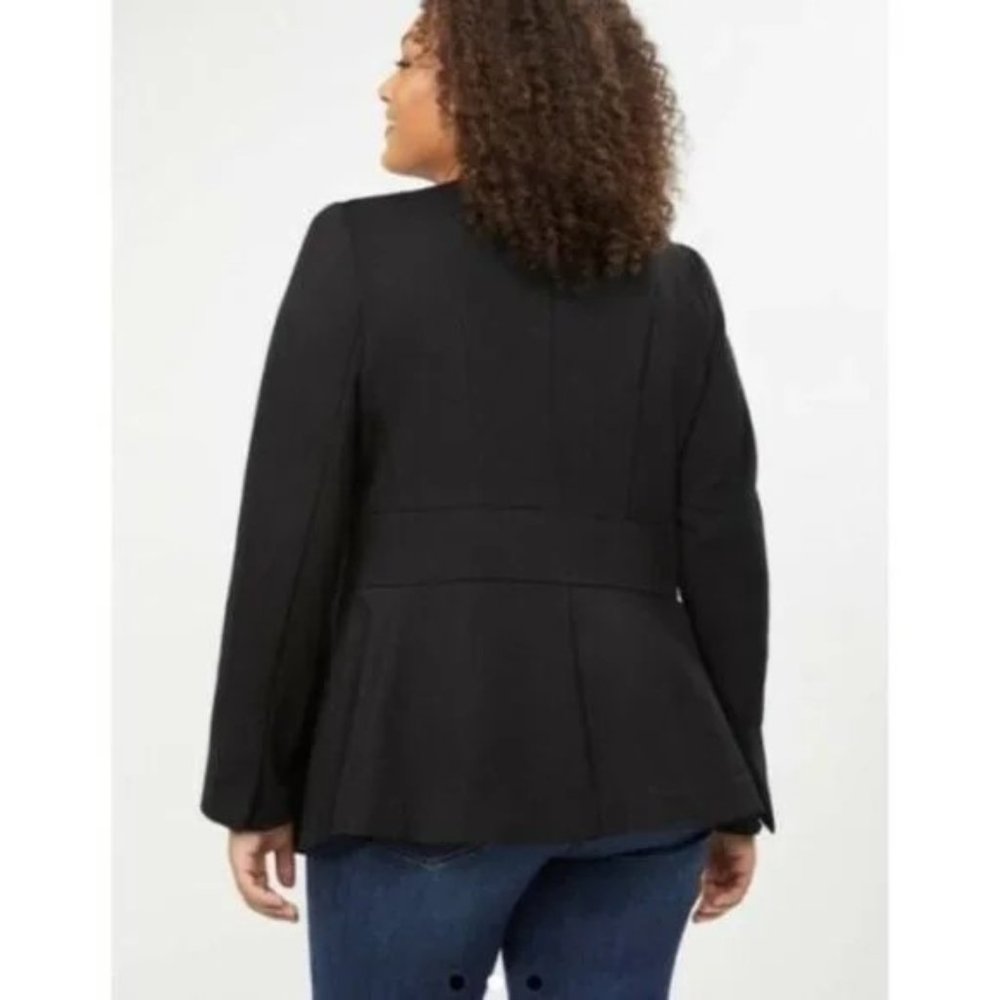 Lane Bryant Women's Black Ponte Peplum Jacket size 22 - Picture 5 of 8